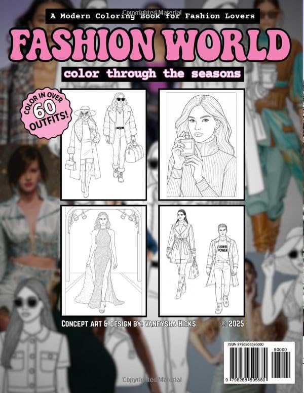 Fashion World: A Modern Coloring Book for Fashion Lovers: Color Through the Seasons - Image 2