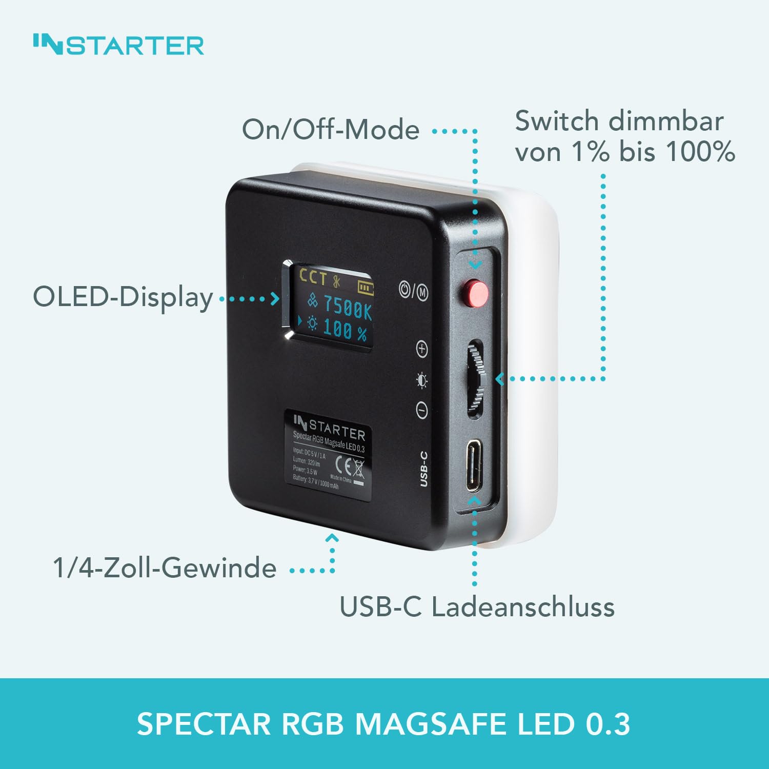 Mini luz de Video LED RGB para Smartphone, magnética, luz de cámara para Fotos, videollamadas, Streaming, Youtube, 3200-7500K, batería de 1000 mAh, 75 min