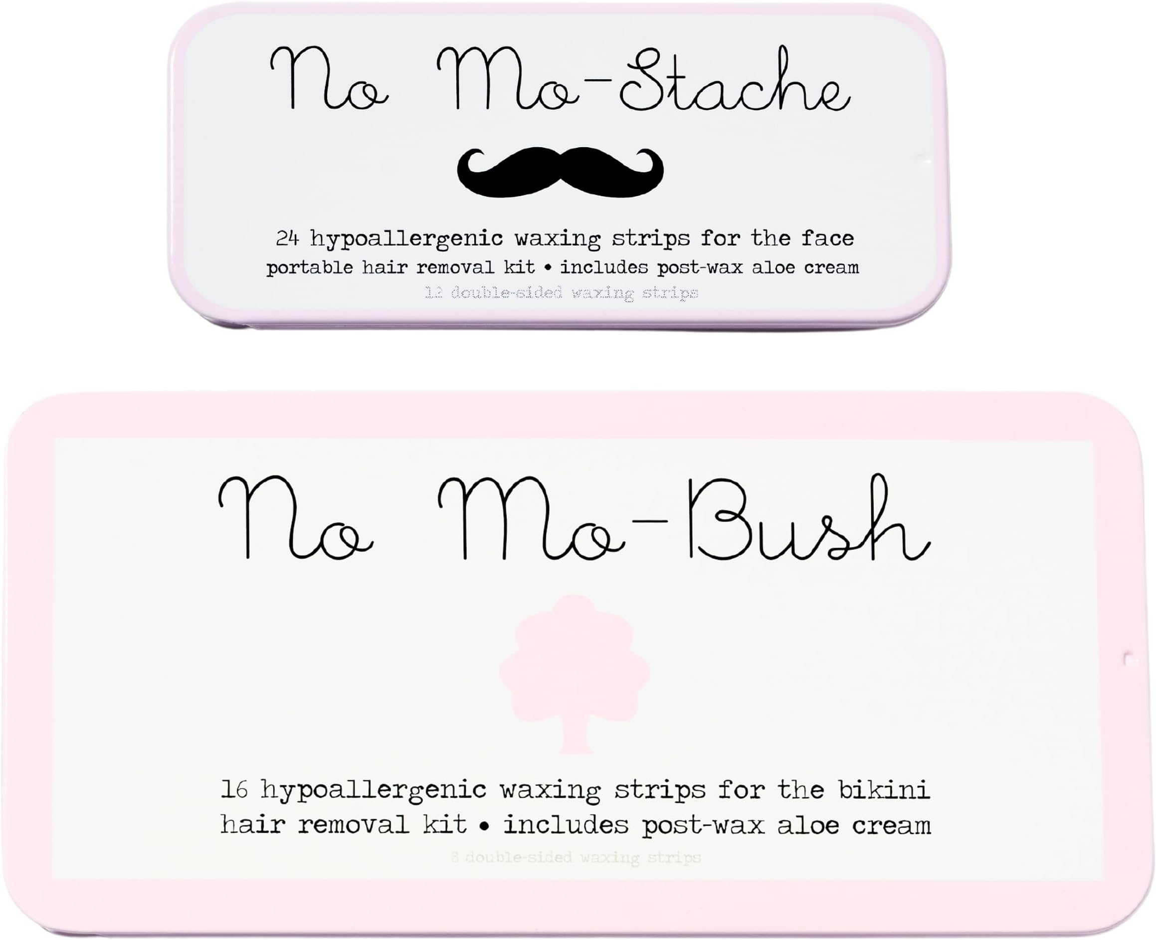 No Mo-Stache and No Mo-Bush Bikini Bundle - 2 Piece Value Set - As Seen On Shark Tank - Easy To Use Wax Strips for Face, Body Hair Removal and Bikini Area