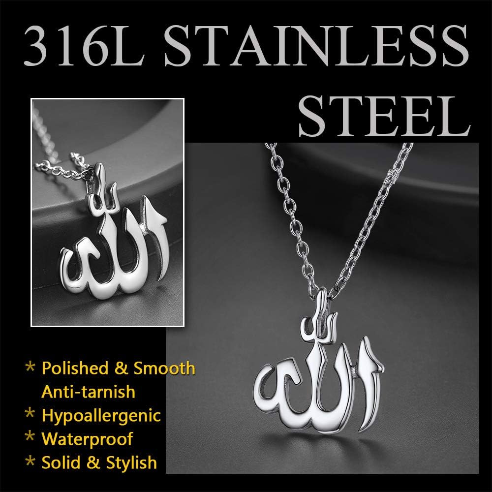 U7 Allah Pendant Necklace with Chain Platinum / 18K Gold Plated Muslim Jewelry Islamic Pendant - Image 5