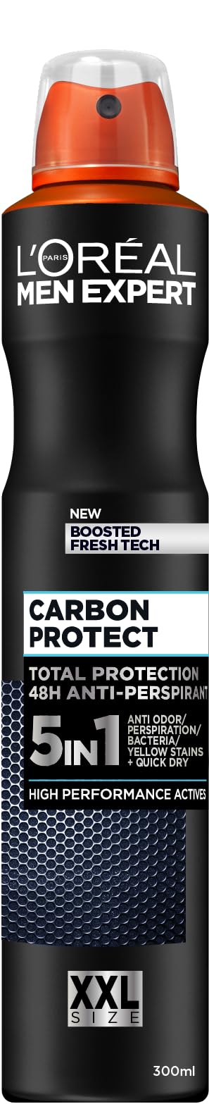 6 X L’Oreal Men Expert Carbon Protect Antiperspirant Deodorant 6x 300Ml