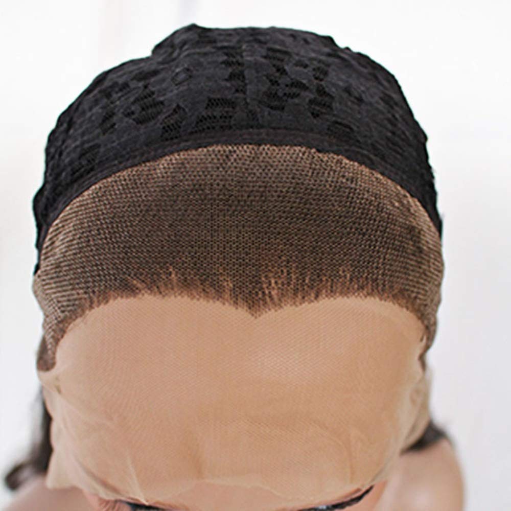 Peluca Europa y Estados Unidos Brote Frontal Pantalla de Seda Conjunto de Cabello Mujer Arroz Blanco Ondulado Pelucas de Cabello Rizado pequeño 26 Pulgadas Transpirable Fácil Cuidado
