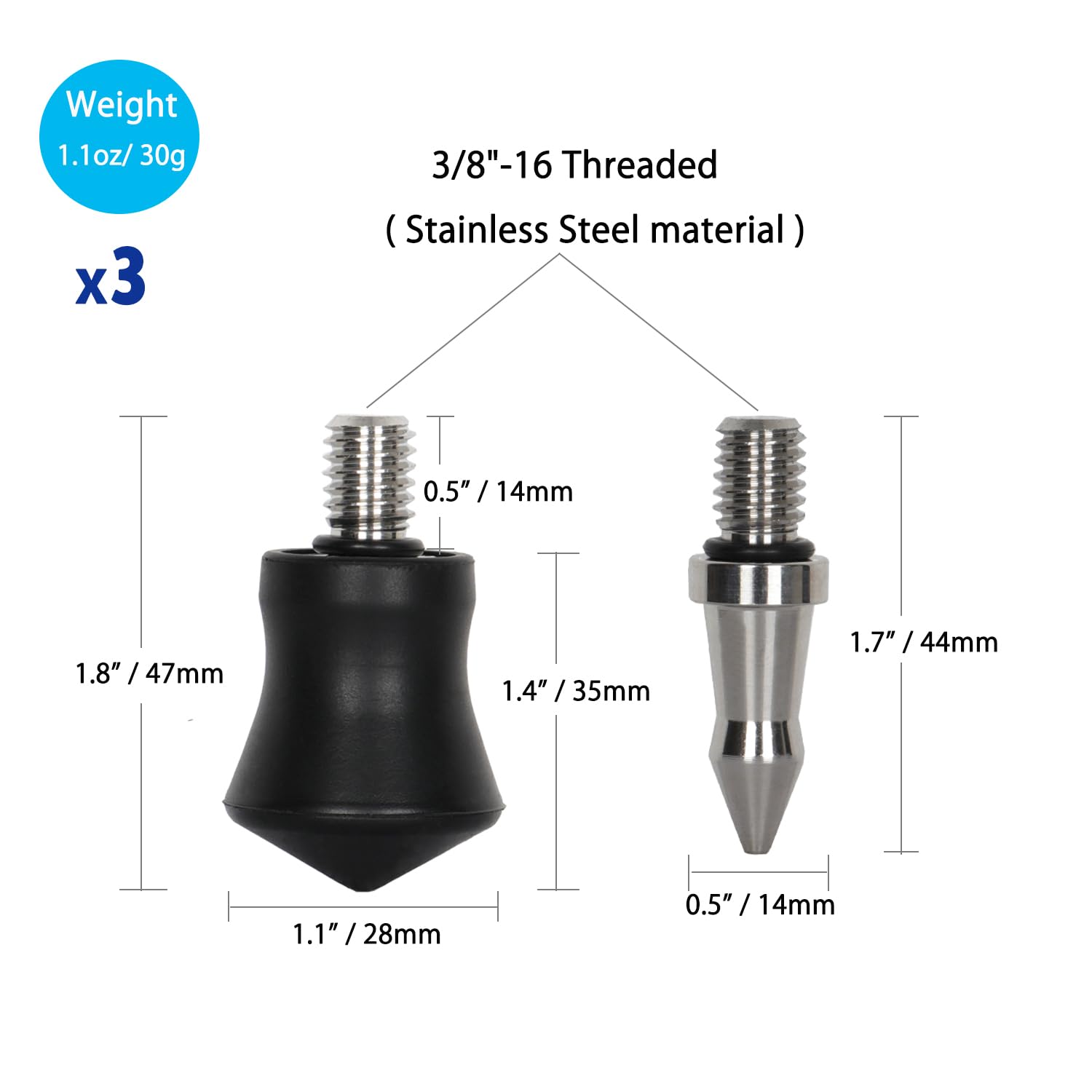 Amazon.com : 3 PCS Tripod Feet Universal Anti-Slip Rubber Foot