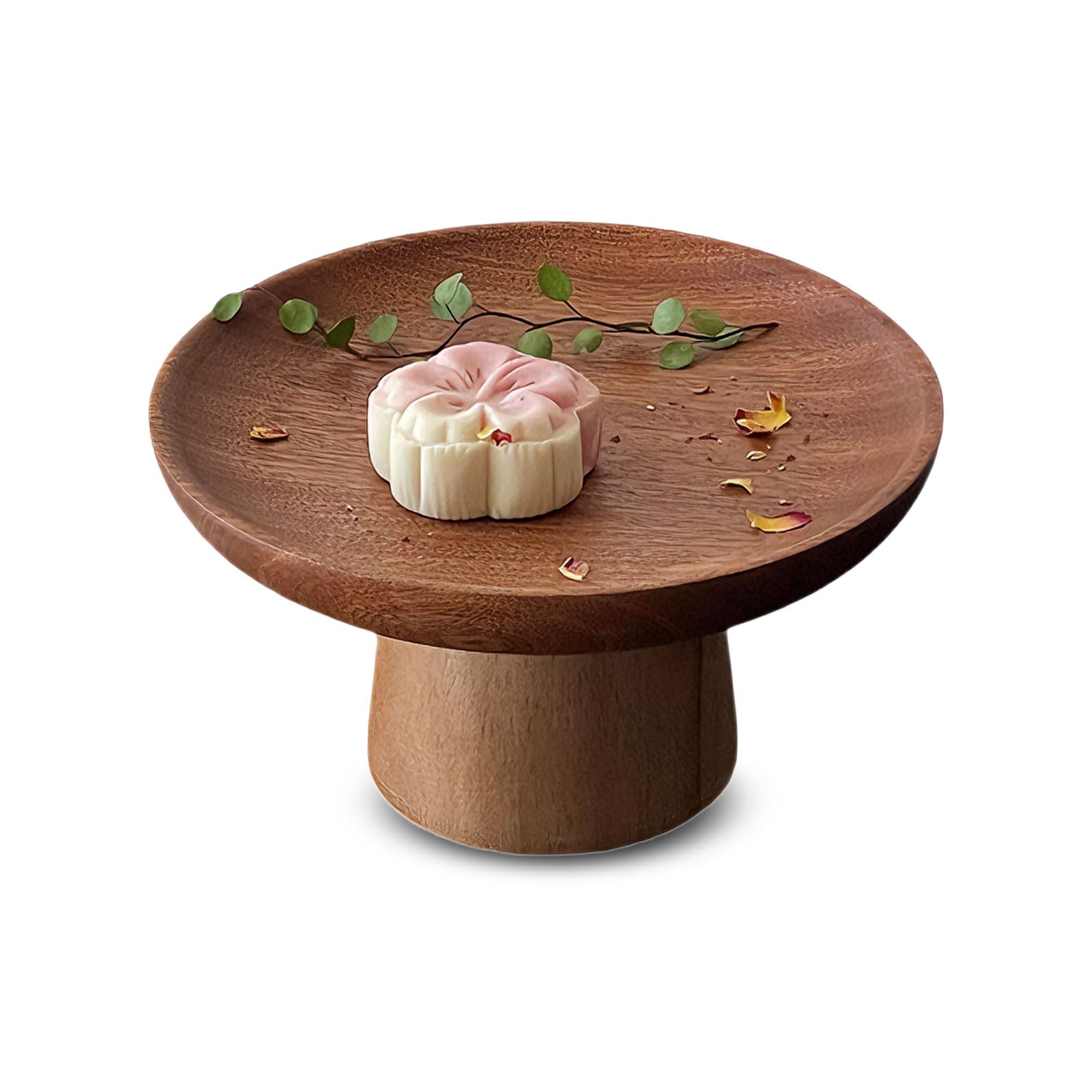 MerwDeeyt Wooden Cake Stand 16.5cm Wood Cakes Display Stand