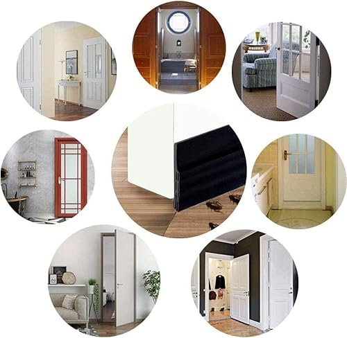 隙間テープ すき間風防止 ドア下部シールテープ 冷暖房効率アップ 隙間目隠 虫 花粉 ホコリ侵入防止 冬暖かく 夏涼しく 自動ドア 窓 オフィス 部屋 浴室に対応 黑色 2m [5]