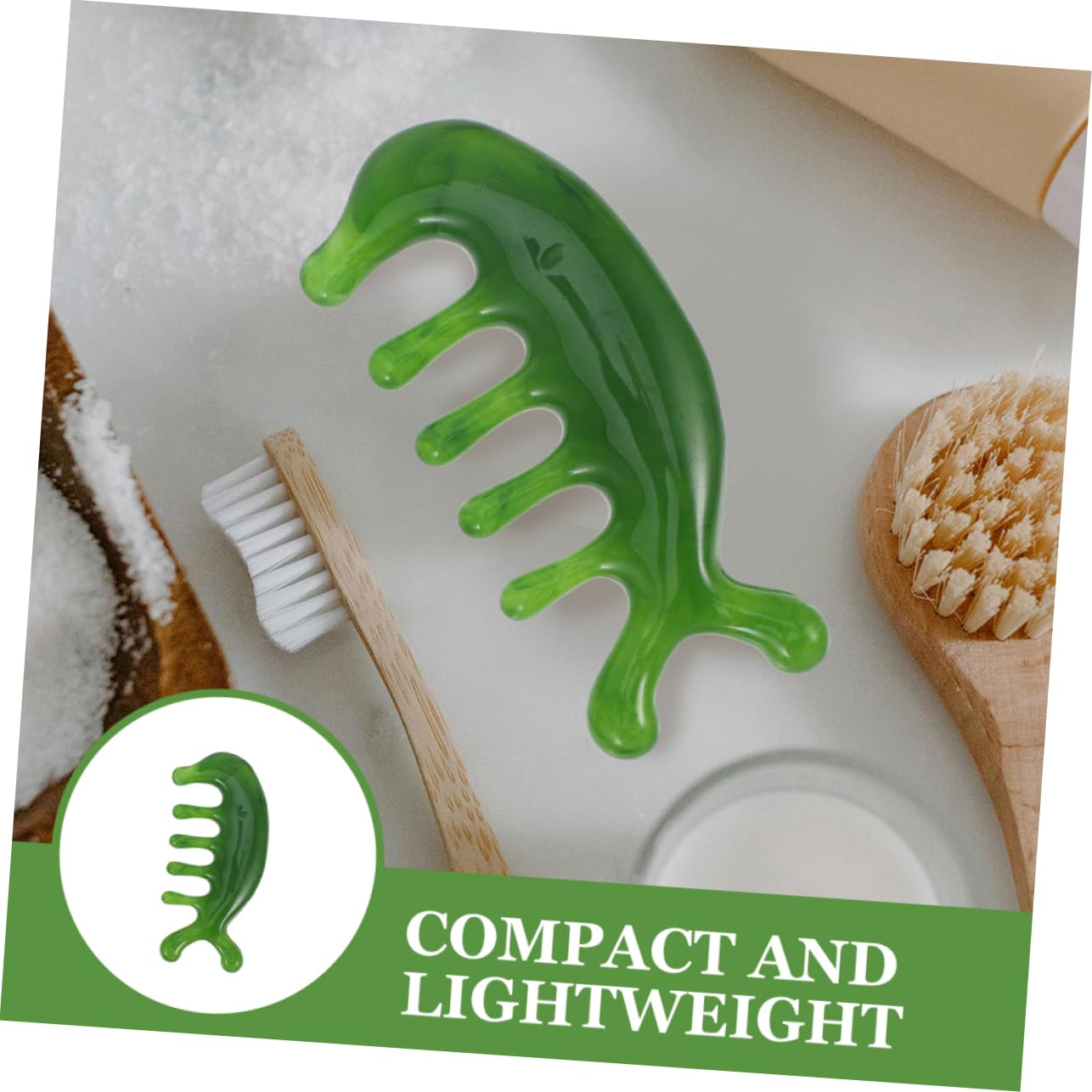 FRCOLOR 8 Piezas Peine de masaje con cáscara de jade peine para ar el cabello cepillo de pelo de masaje e e de de acupuntura e de para el cuero cabelludo