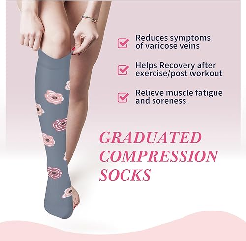 Miniatura 27 de Sooverki - Calcetines de compresión de cobre para circulación, para mujeres y hombres, 6 pares, para correr, atletismo, medicina, enfermería, viajes