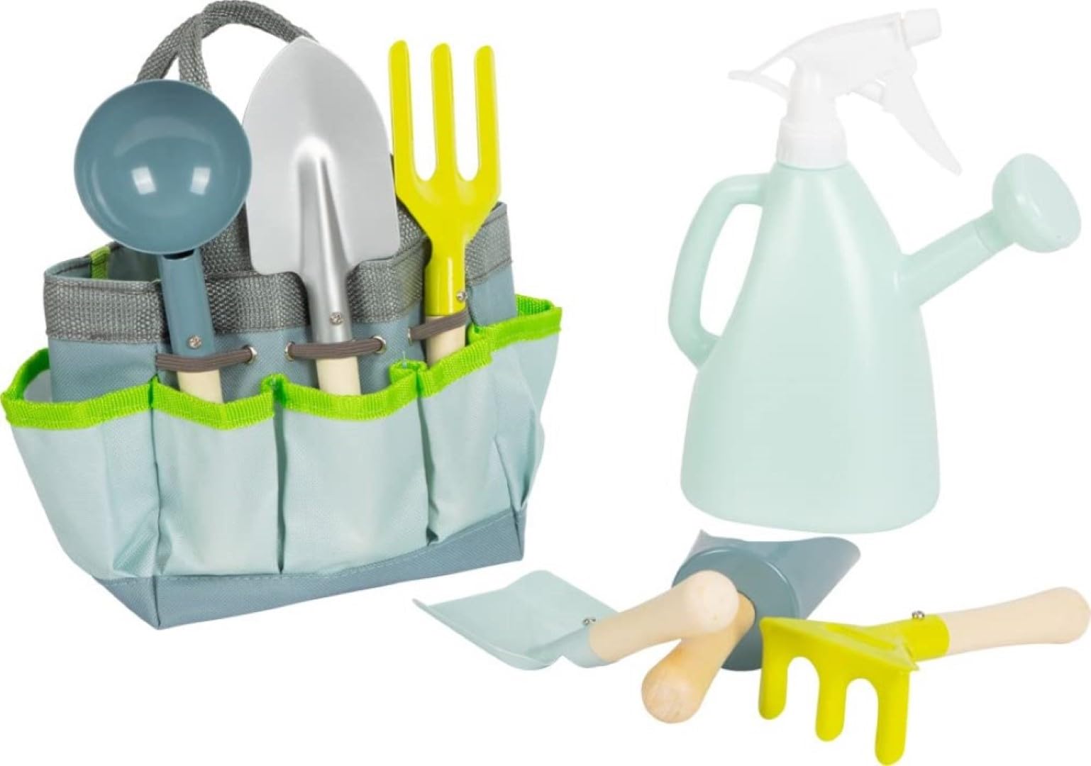 small foot Garden Bag with Gardening Tools made of wood & metal, garden toys for kids aged 3+ years, 12388