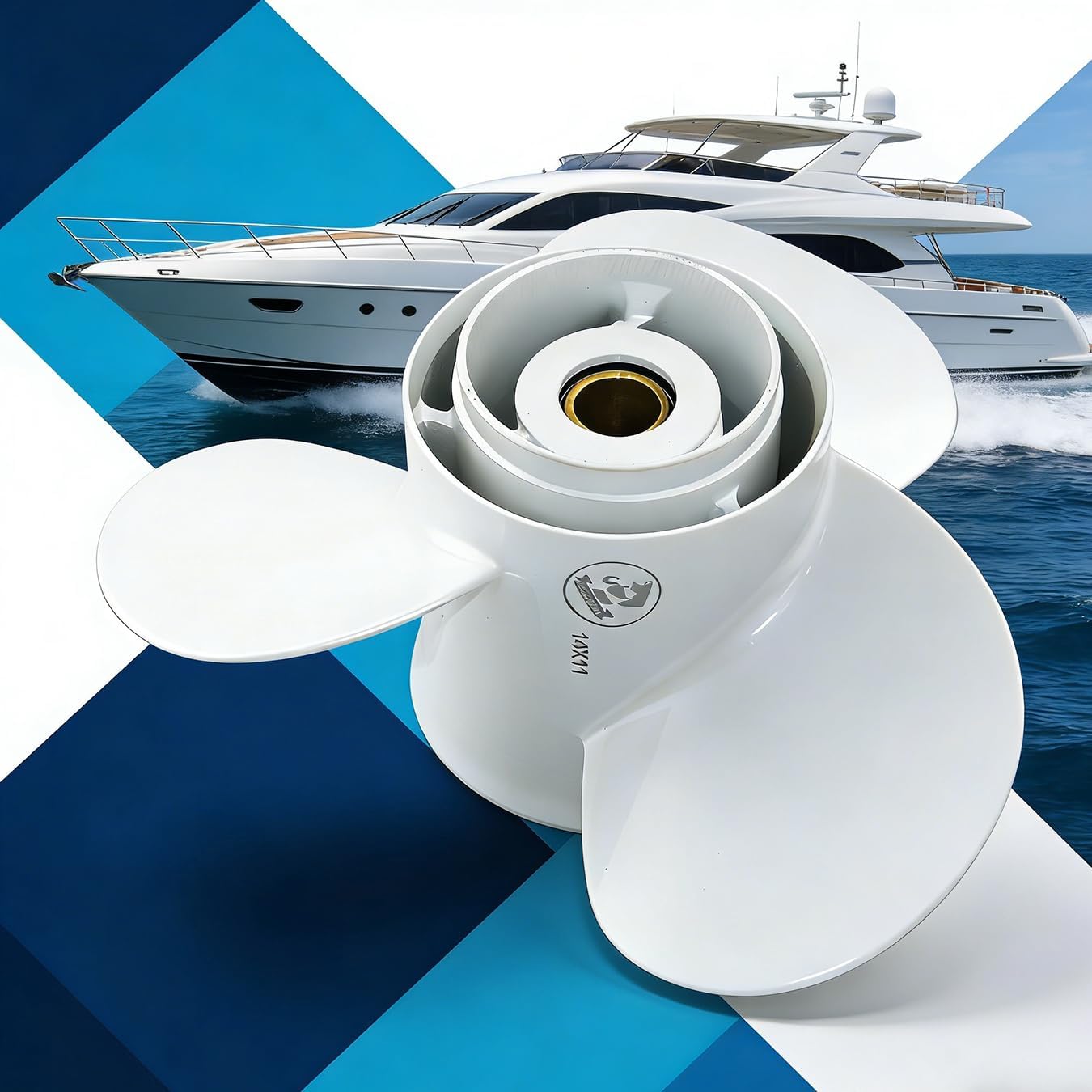 Outboard Prop 14x11 Pitch K Series / Dual Thrust, 15 Spline Tooth, Compatible with Yamaha Engines FT50 FT60 T50 T60 F70 F75 F80 85 F90 F100 F115 130HP, 3 Blades, RH, 14x11-K / DT Aluminum Propeller