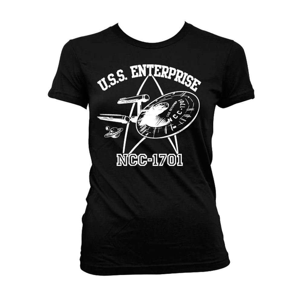 Star Trek Officially Licensed Merchandise U.S.S. Enterprise Girly T-Shirt