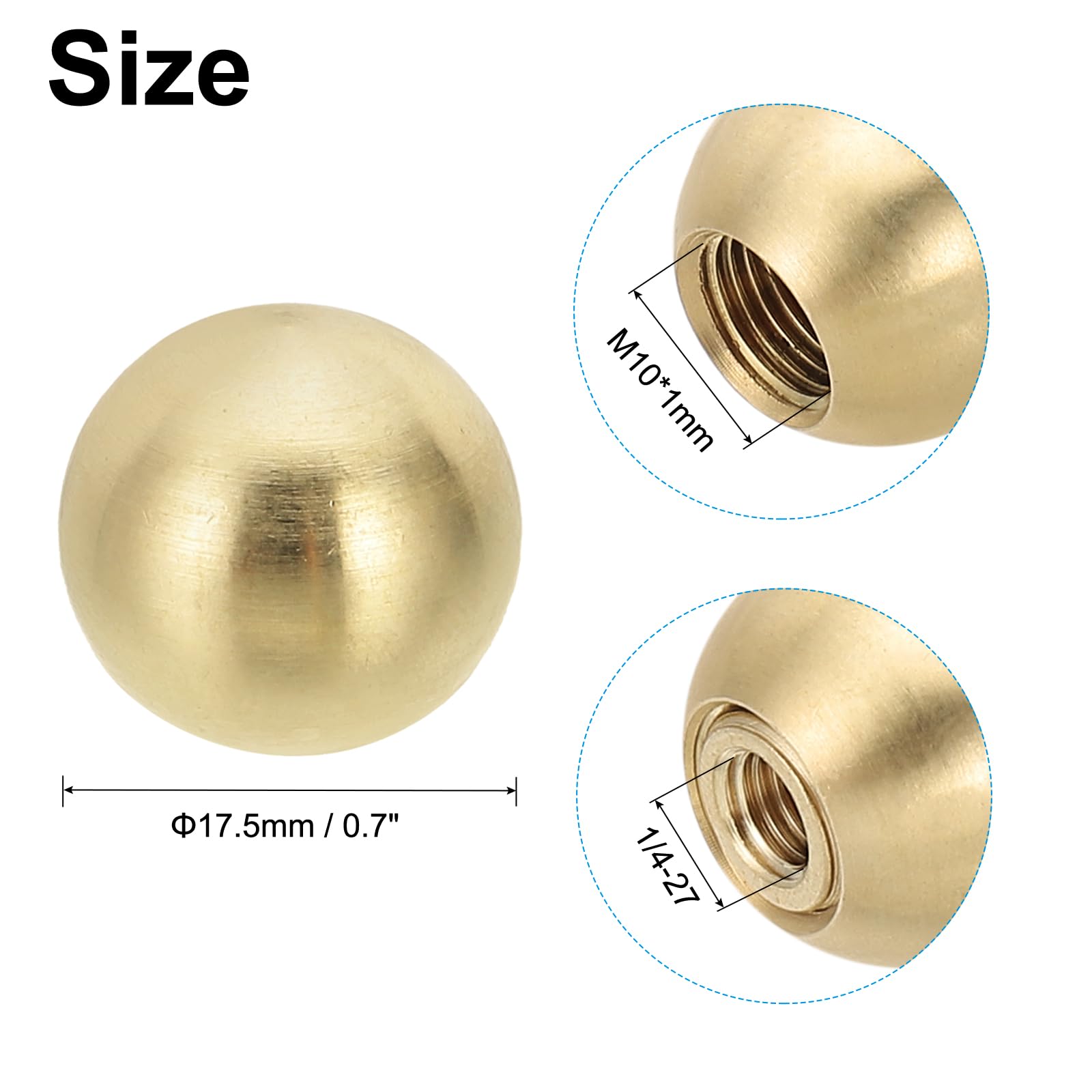 PATIKIL 17.5mm Ball Lamp Finials Caps Knob - Image 2