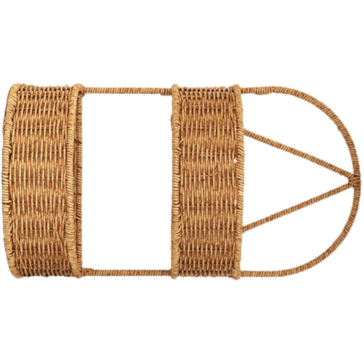 Cesta colgante de pared de 2 niveles de hierro y pp rústica para cocina y baño