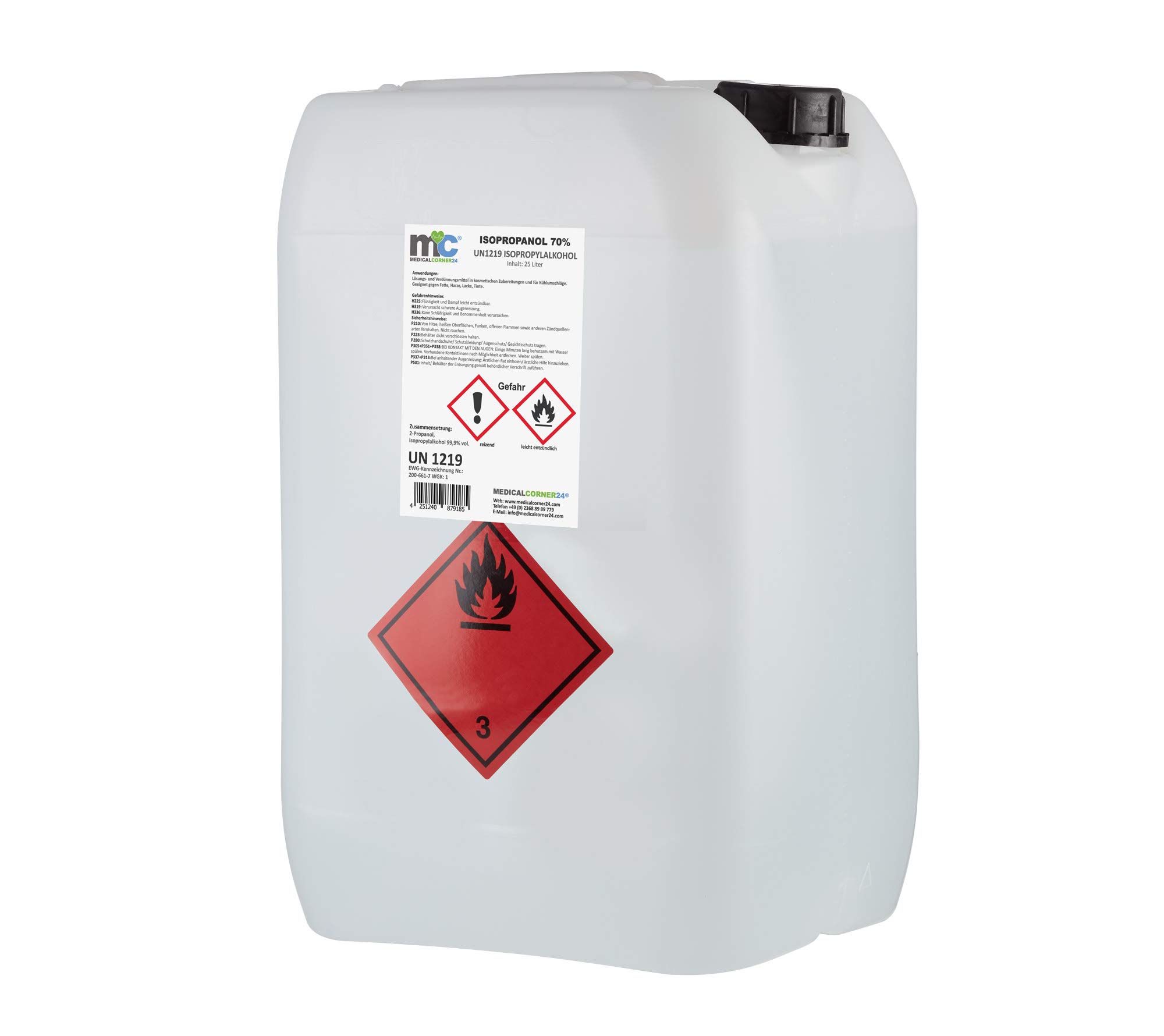 Medicalcorner24 Isopropanol 70% isopropylalkohol 25 litros Bidón