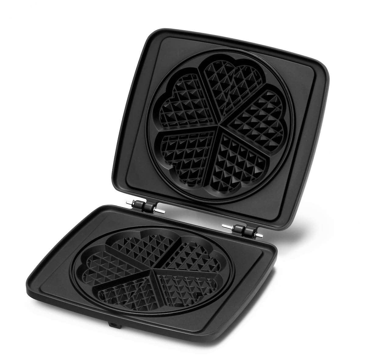frifri - Plaques pour Gaufres en Forme de Cœur - Fonte Antiadhésive - Répartition Homogène de la Chaleur - Résultats Gourmands - Nouvelle Génération - Nettoyage Lave-Vaisselle - Noir