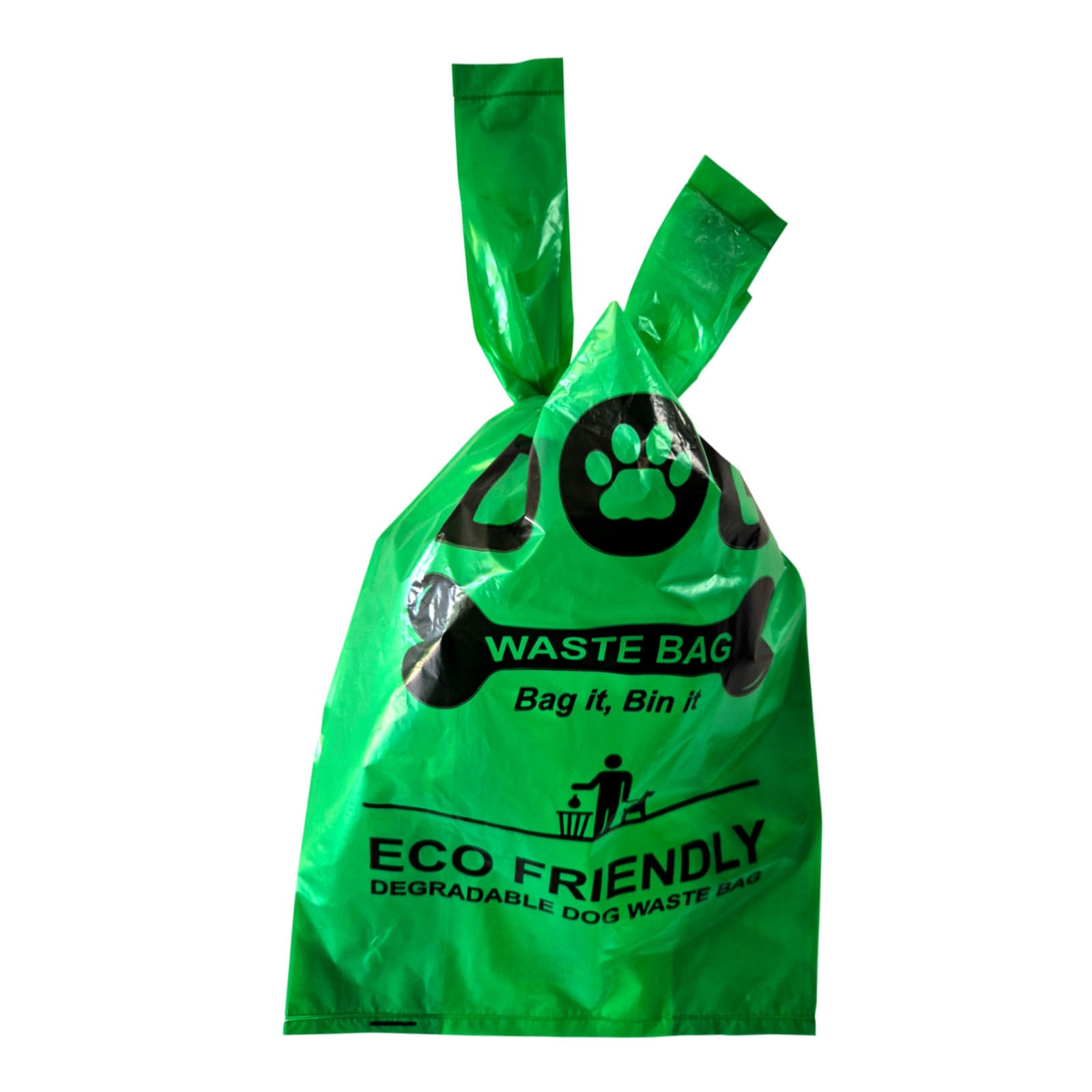 DOG POO BAGS, LARGE QUALITY STRONG Dog Waste Bags with TIE HANDLES. Easy Tie-Top. 100 BAGS Unscented