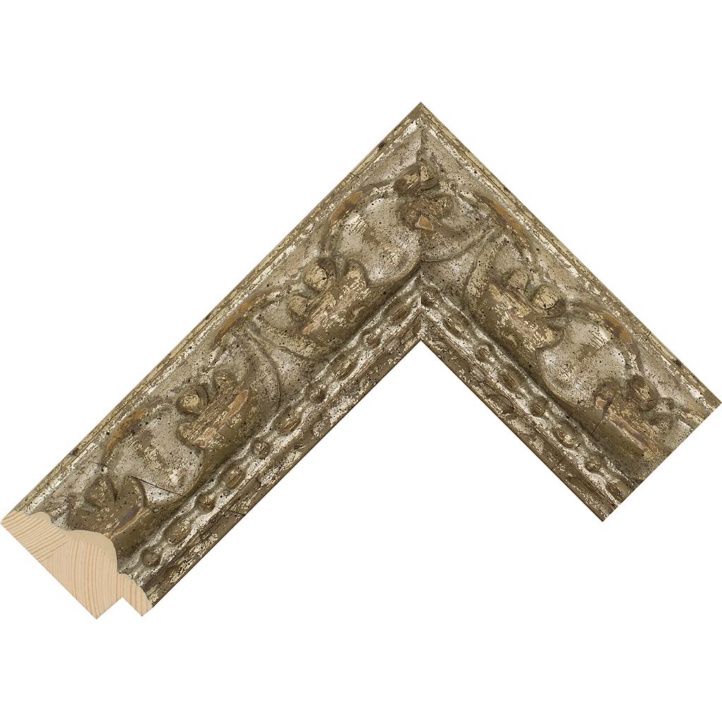 quadro legno artigianale per tv samsung 2021-2024 argento decorato