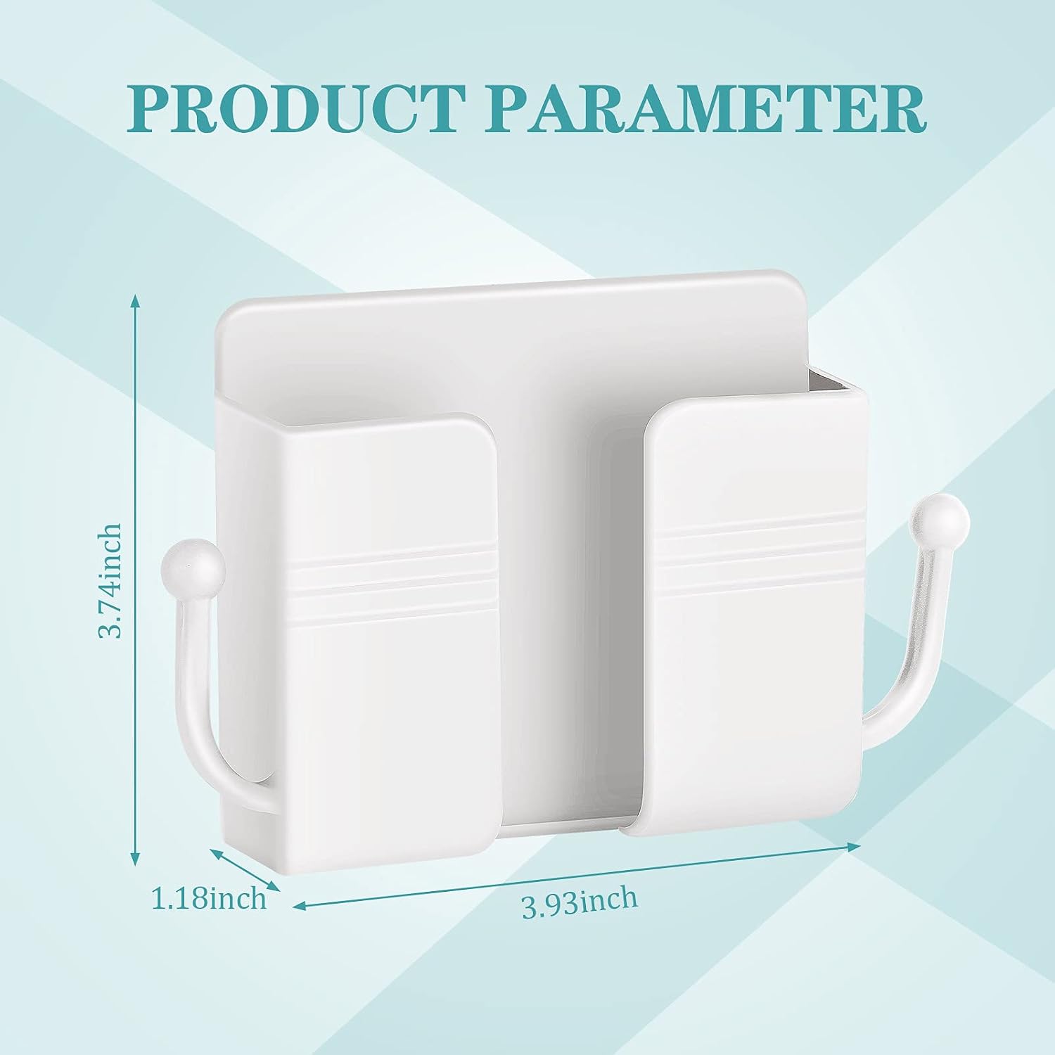 Jetec 6 Pcs Wall Mount Phone Holder Self-Adhesive Wall Beside Organizer Storage Box Plastic Charging Phone Stand Remote Brackets Holder for Bedroom (White)