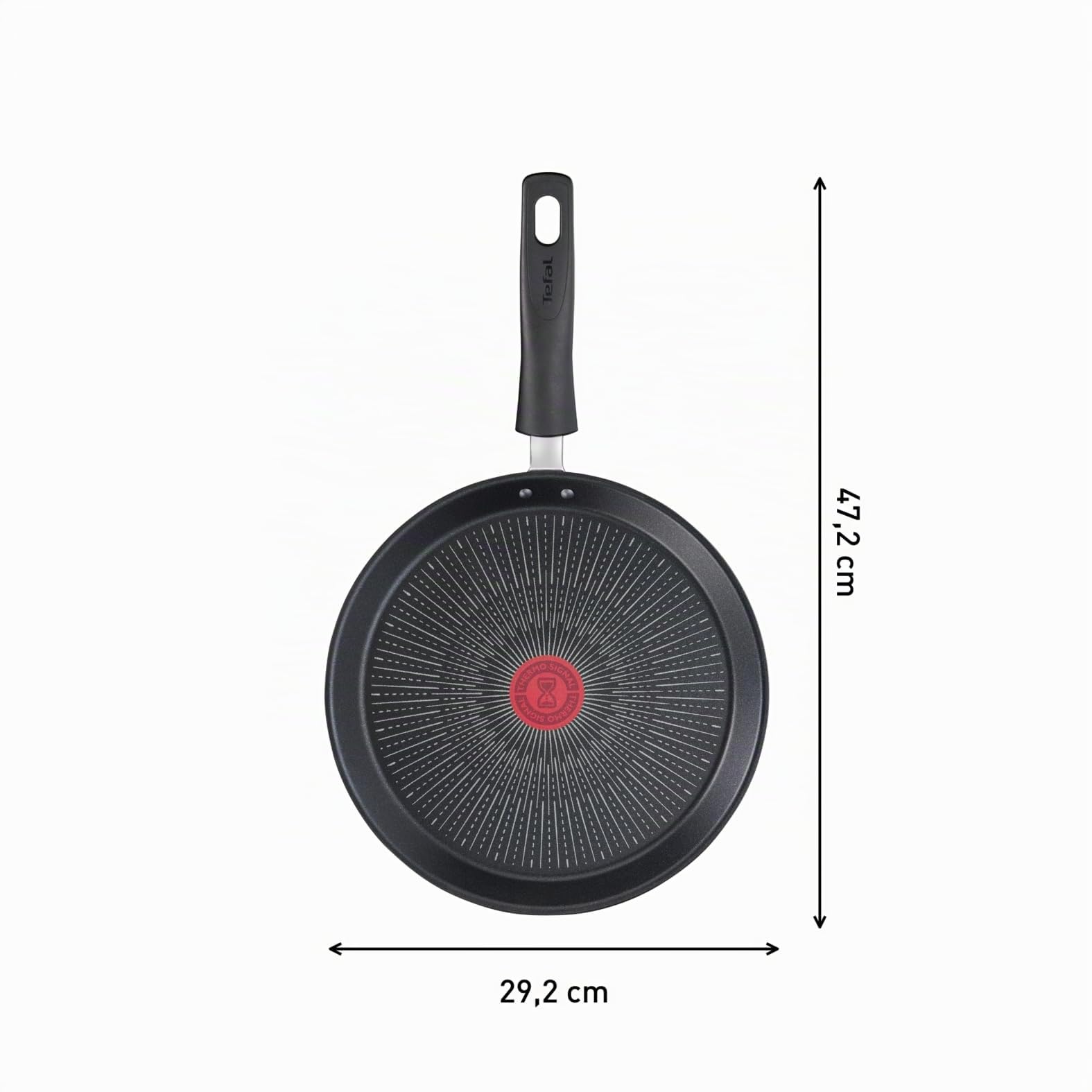 Tefal Poêle à crêpe 28 cm, Induction, Revêtement antiadhésif résistant aux rayures, Fonction Thermo-Signal, Fabriqué en France, Unlimited On G25939AZ, Noir, Anti-adhésif