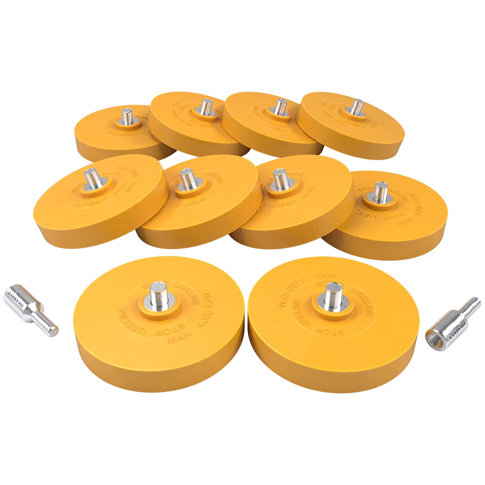 HASKYY 10x Folienradierer Set inkl. 2x Adapter- für müheloses und restloses entfernen von Klebegewichten und Kleberesten aller Art