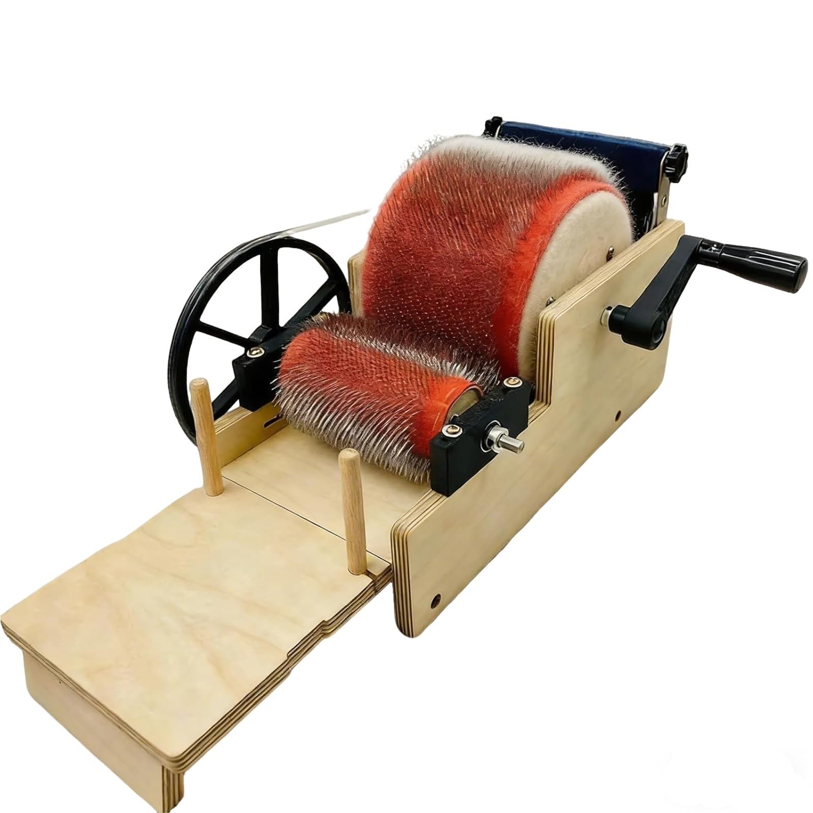 JYBNBBE Hand Drum Carder, Manual Wool Carding Machine for Fiber Combing, Blending, Spinning, Felt Making DIY Craft (12cm)