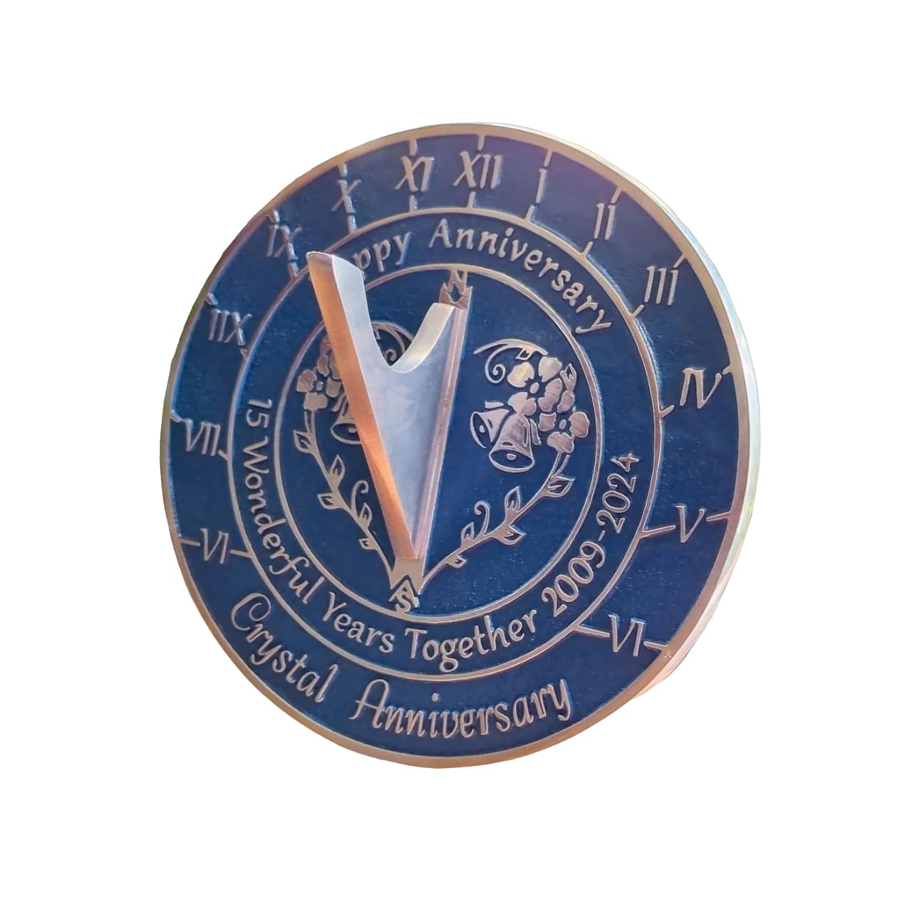 REDSKY TRADER 15th Anniversary Sundial Wedding Memorial Gift for Love Ones 8 inches Home and Garden Decor