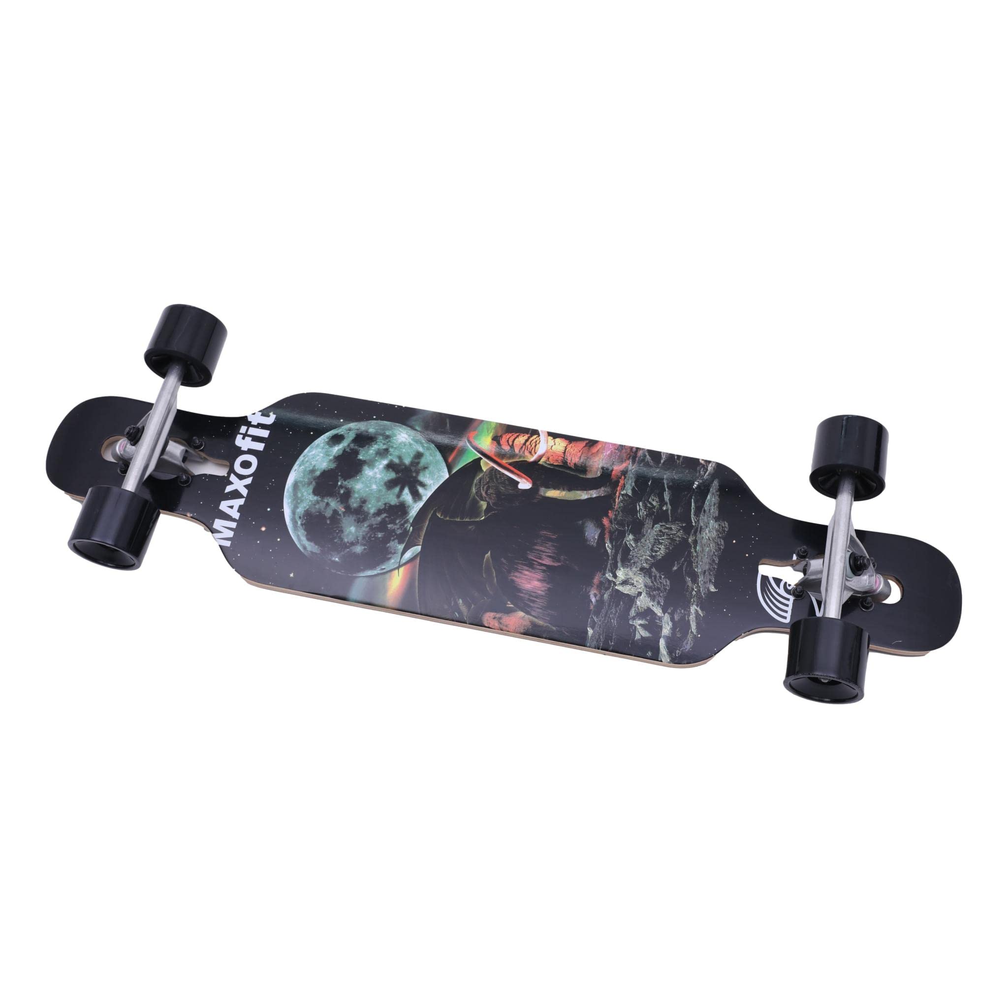 Longboard Completo MAXOFIT 36" de 92 cm para Freestyle, Freeride y Cruising con Eje de Aluminio, Ruedas de Alta Velocidad y Fácil Manejo para Adolescentes y Adultos Principiantes y Profesionales