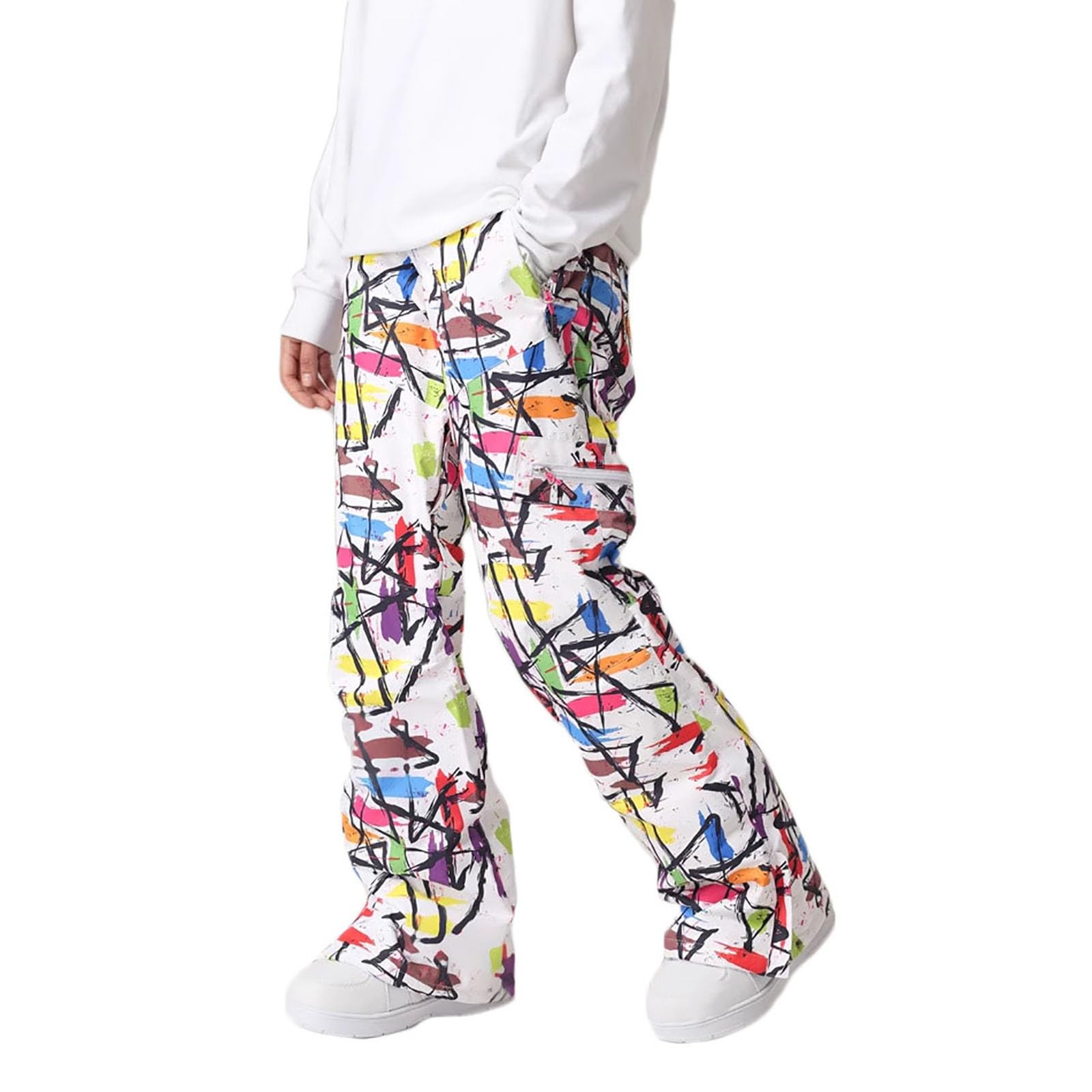 Pantaloni da sci da donna, slim fit, per attività all'aria aperta, impermeabili, traspiranti, caldi, da sci, alla moda, leggeri, funzionali, in tinta unita, per trekking, comfort, abbigliamento