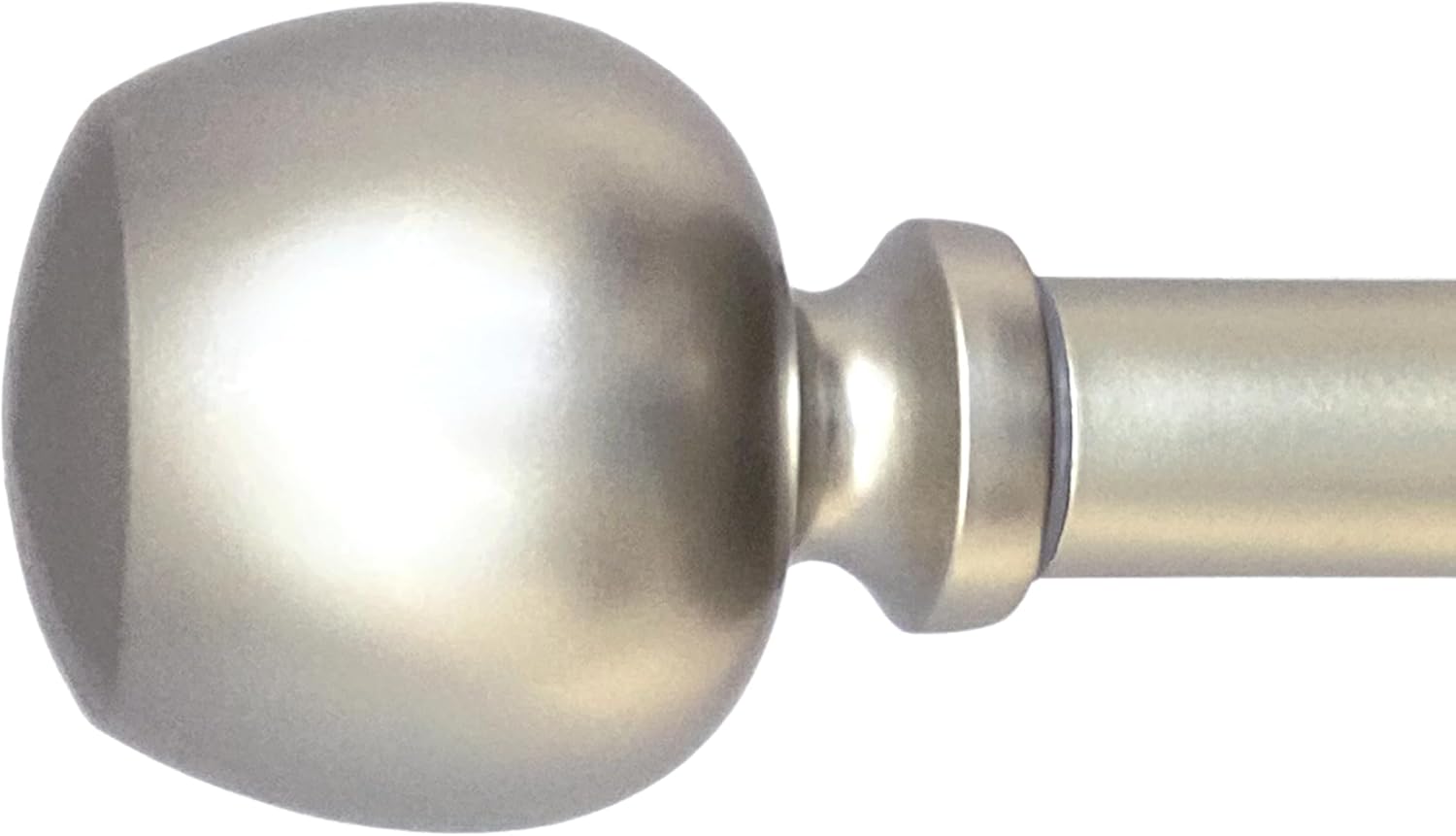 Morena II 72-144 Inch Adjustable Curtain Rod Set, 1 Inch Diameter in Nickel Nickel 72-144 Inch