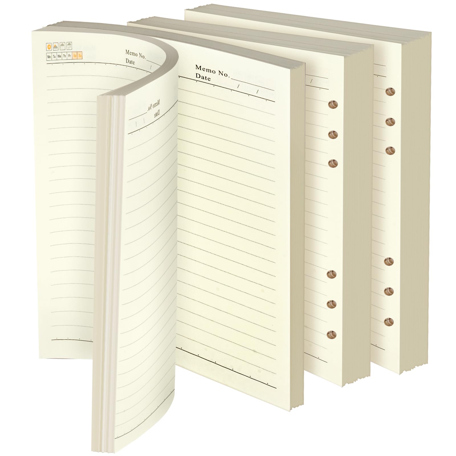 Vicloon A5 Loose Leaf Punched Paper, 180 Pages Horizontal Line Refill Paper