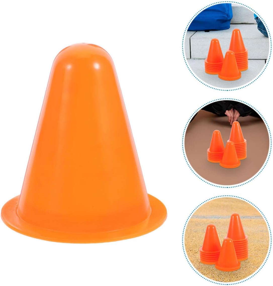 VILLCASE 20pcs Stackable Small Training Cones for Agility and Sports, Portable Orange Pe Agility Cones with Smooth Surface, Compact Shape for Field Exercise and Football Training