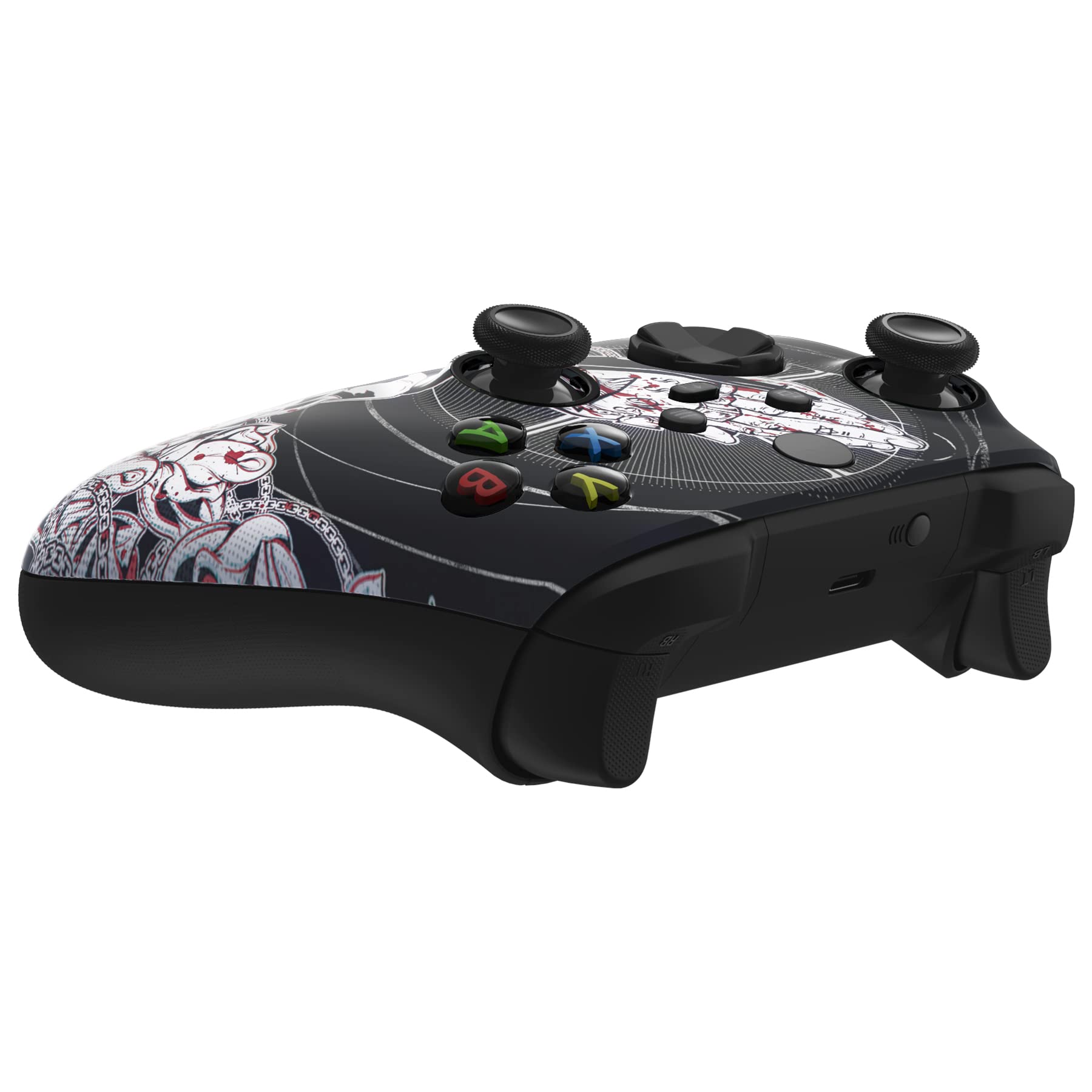 eXtremeRate Custodia Cover per Xbox Series X S Controller Joystick,Scocca Copertura Frontale Shell Ricambio per Xbox Core Controller Wireless Model 1914-Redenzione Senza Perdono