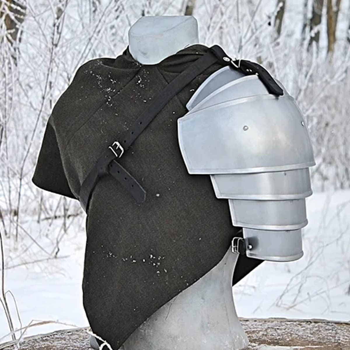 Armures D'Épaule Médiévales En Cuir PU Noir - Réglables, Motifs Fourrure, Pour Cosplay, Carnaval, Halloween - 6
