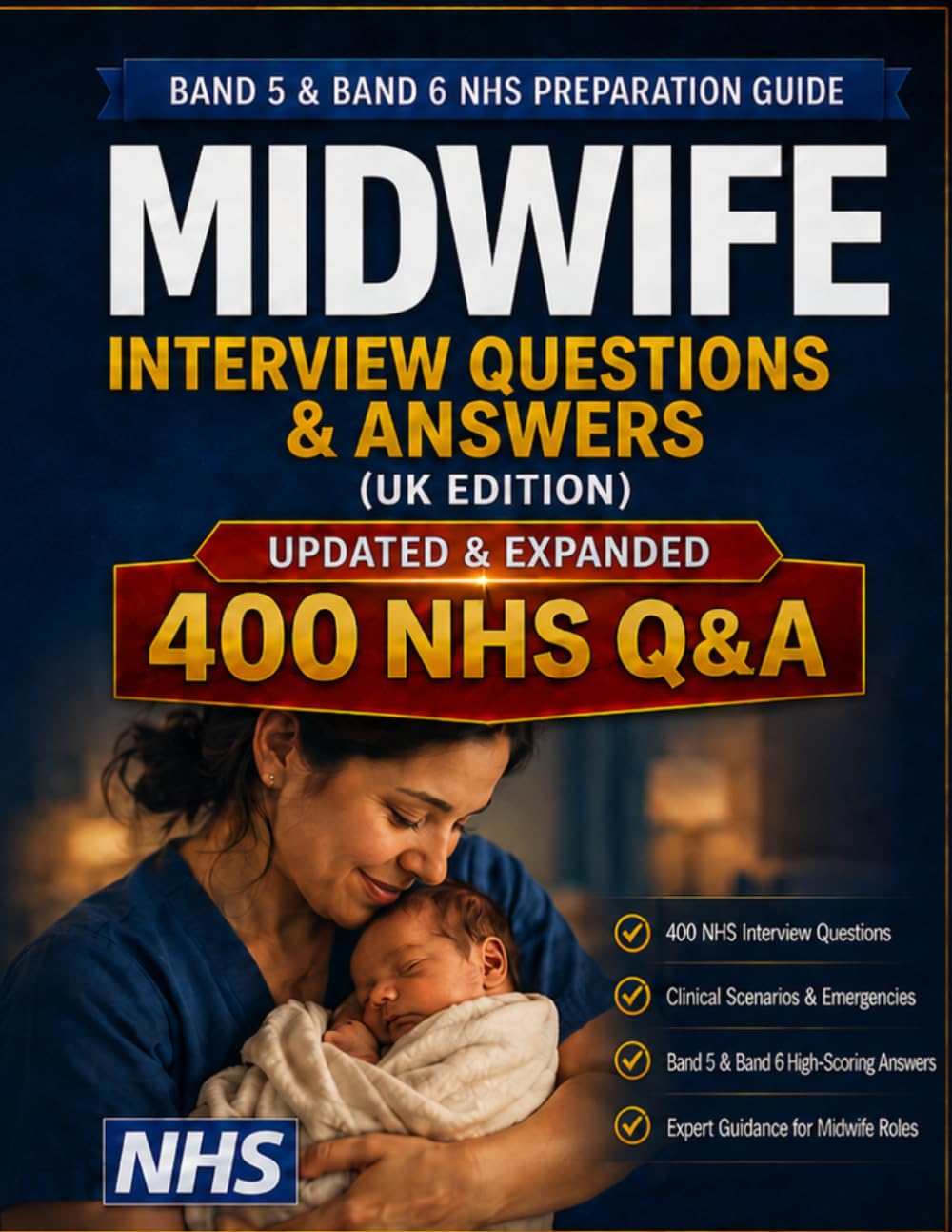 Midwife Interview Questions & Answers (UK Edition): 400 NHS Interview Questions, Clinical Scenarios & High-Scoring Answers for Band 5 & Band 6 Roles (Nursing Interview & Clinical Mastery Series)