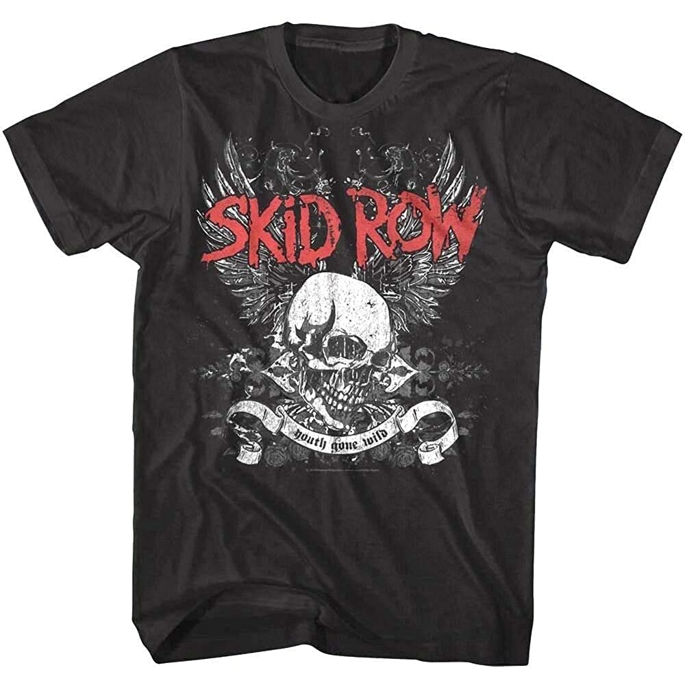 Skid Row Youth Gone Wild Winged Skull Men's T Shirt Heavy al Band Album Merch Black XL