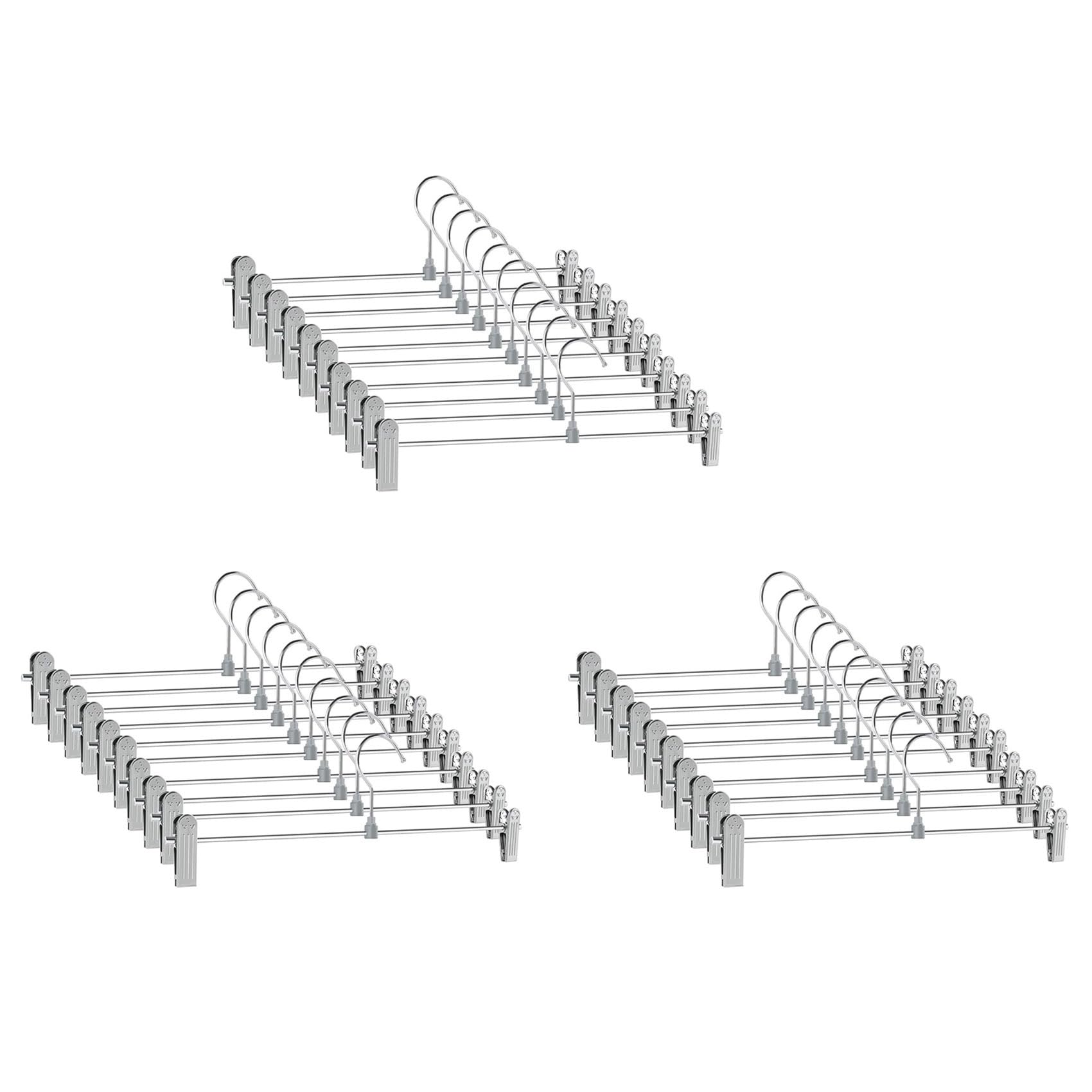 Hndhbfgrt Pant Hangers,Skirt Hangers with Clips Space Saving,Adjustable Clips Hangers Clothes Hangers for Pants 30 Pack
