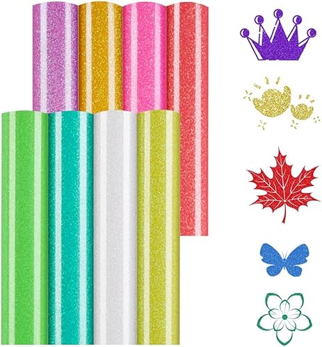 Miniatura 2 de XhuangTech Vinilo de transferencia de calor HTV vinilo para planchar que brilla en la oscuridad paquete de 8 unidades de 12 x 10 pulgadas para