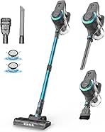 DEVOAC N300 Cordless Vacuum Cleaner, 6 in 1 Lightweight Stick Vacuum, 2200mAh Battery Up to 40mins Runtime, Powerful Handheld Vacuum for Hard Floor Rug Pet Hair Home Dorm (Waterfall)