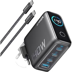 Offerta Anker caricatore USB C 140W GaN rapido compatto a 4 porte (nero) in sconto oggi