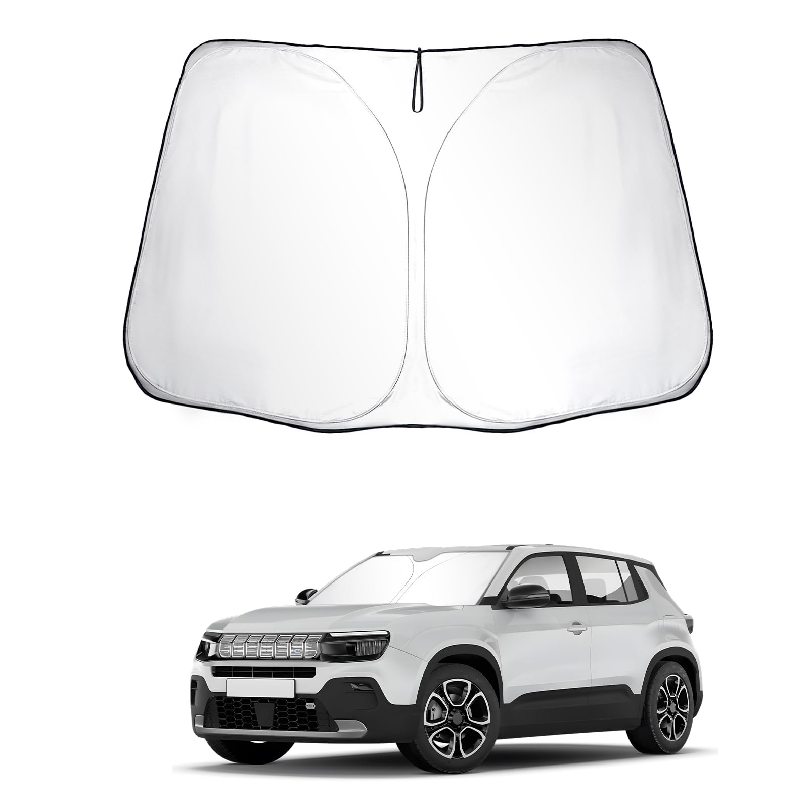 SKTU Pare-Soleil Pliable Jeep Avenger 2023-2024 – Protection UV & Chaleur – Sur-Mesure Pare-Brise Avant