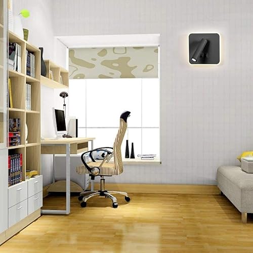 Miniatura 7 de Kawell Apliques de pared LED modernos 2 en 1 8 W luz de pared LED interior con interruptor giratorio de 350  3W lámpara de pared de lectura LED para