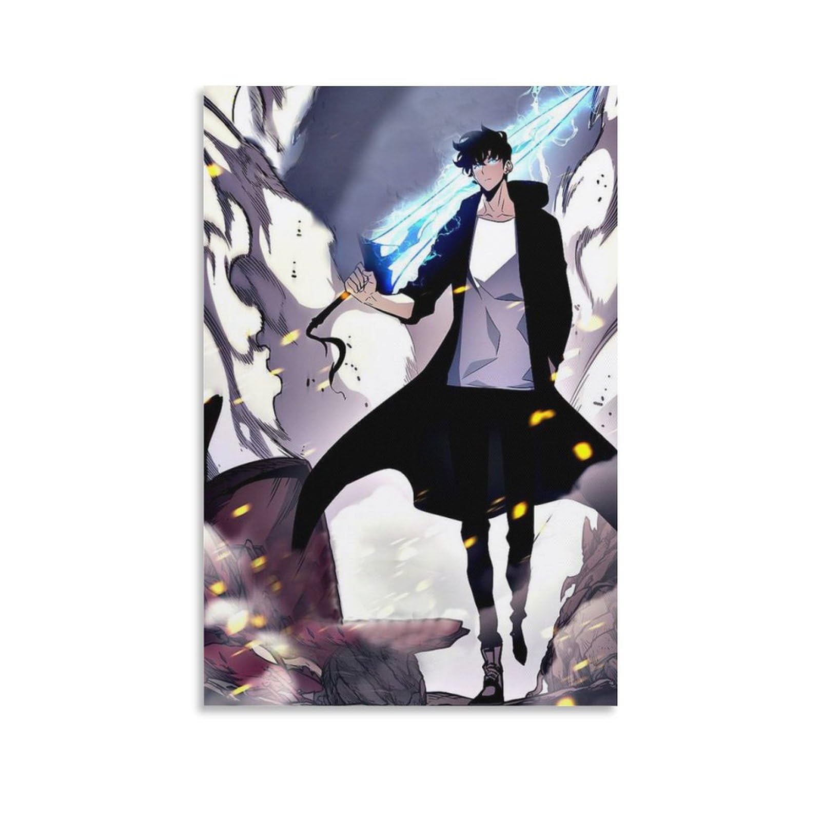 Amazon.co.jp: ソロレベリングアニメポスターキャンバスアートポスター
