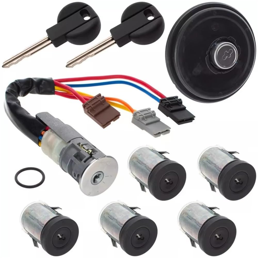 Zhjlut One Color Car Lock Cylinder Compatible With Citroen For Jumpy 1995-2006 4162F4 Car Lock Cylinder Set Ignition Barrel Switch