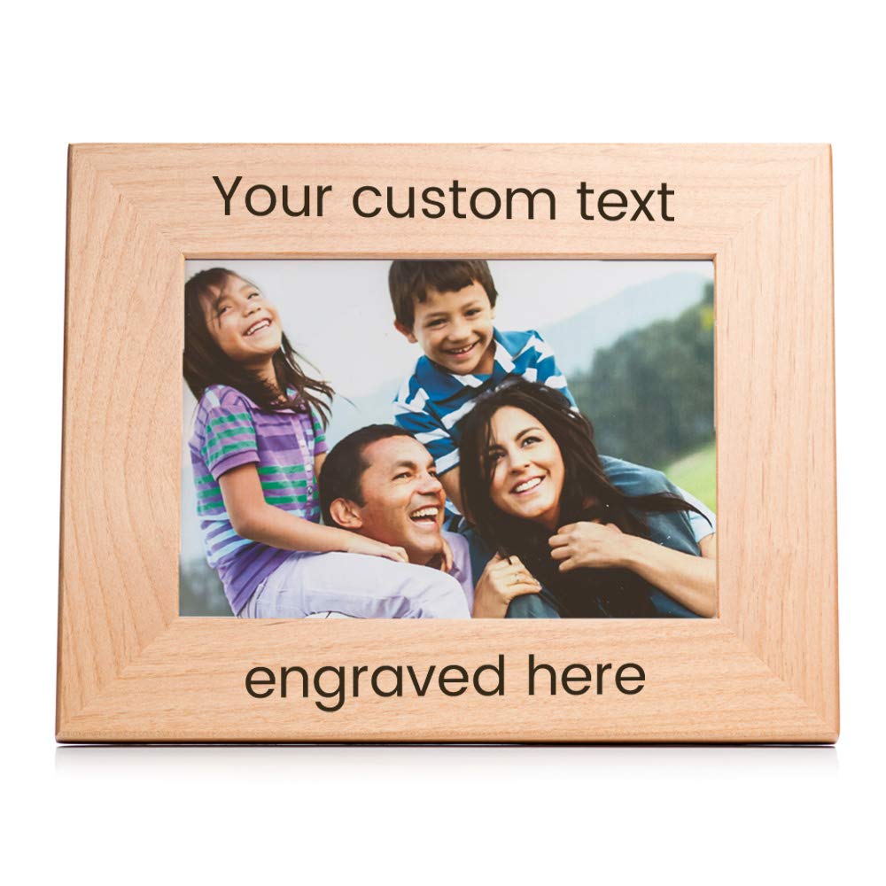 Lifetime Creations Custom 5x7 Picture Frame - Personalized Text, Hardwood Photo Frame Engraved in USA, Tabletop and Hanging, Mothers Day Gifts, Anniversary, Memorial (Horizontal)