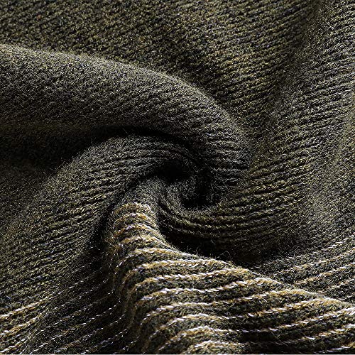 Image of Womens Poncho Sweater V Neck Striped Pullover Soft Scarf Wrap Cape with Fringes