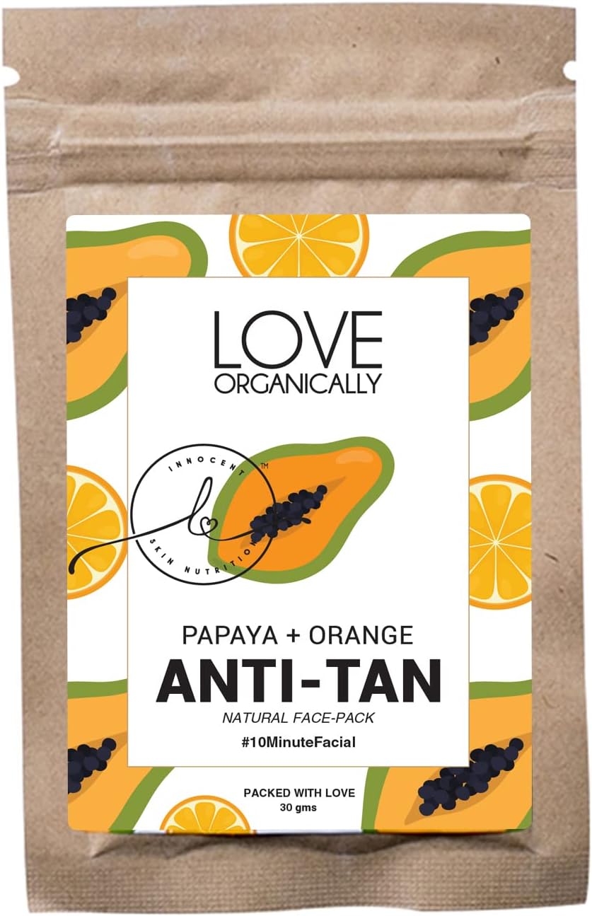 LOVE ORGANICALLY- Anti - Tan Natural Face Pack | Papaya and Orange | 30gm Pack
