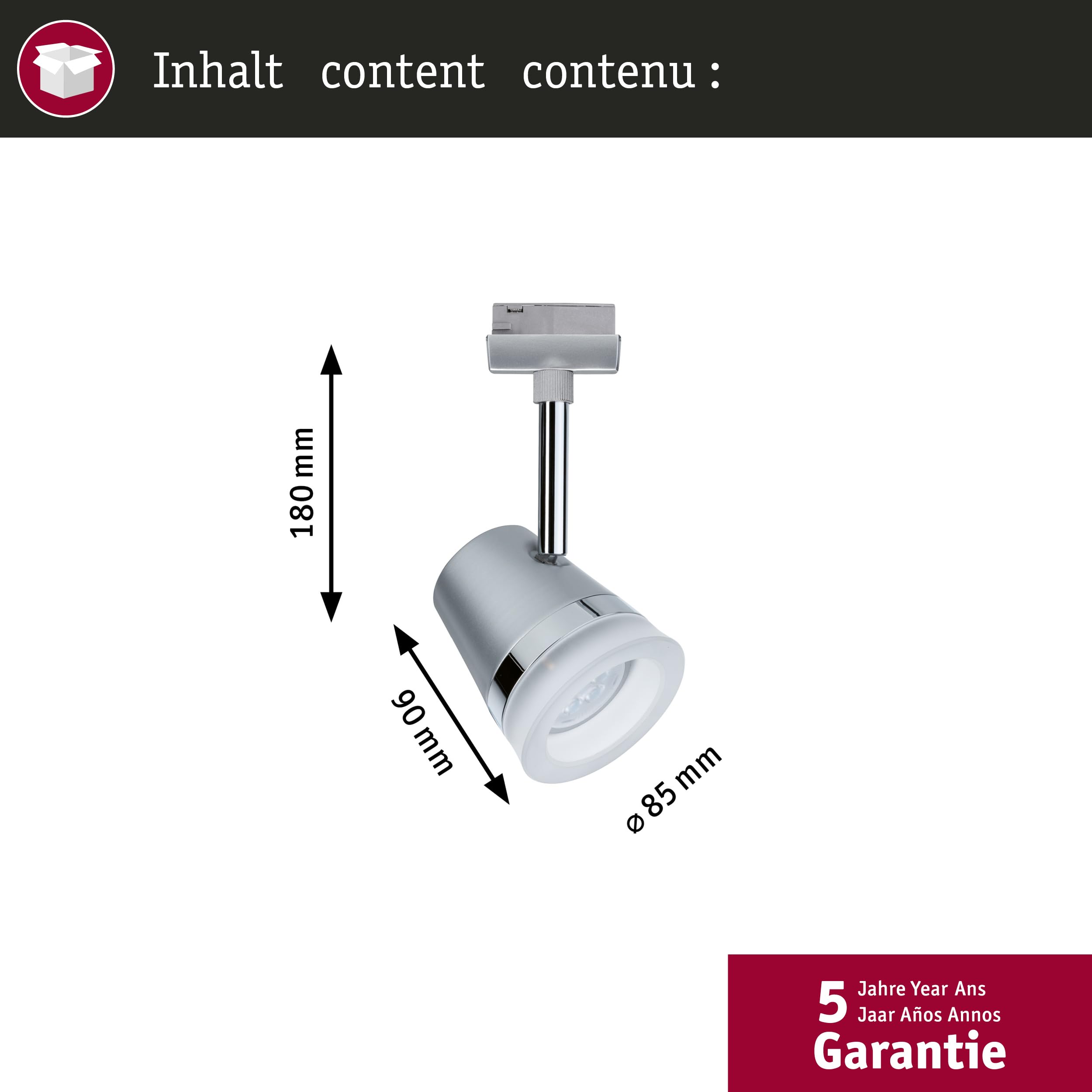 Paulmann 97613 URail Spot Cone GU10 10W chrom matt