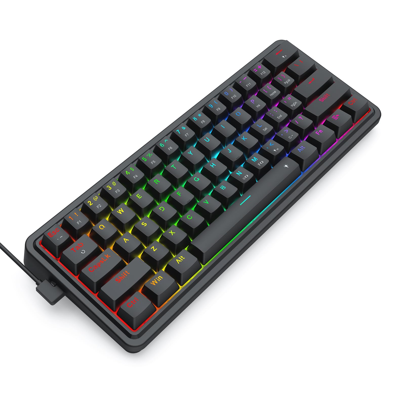 Redragon K722 Teclado Gaming RGB Gasket 60% Cableado 61 Teclas Hot Swap