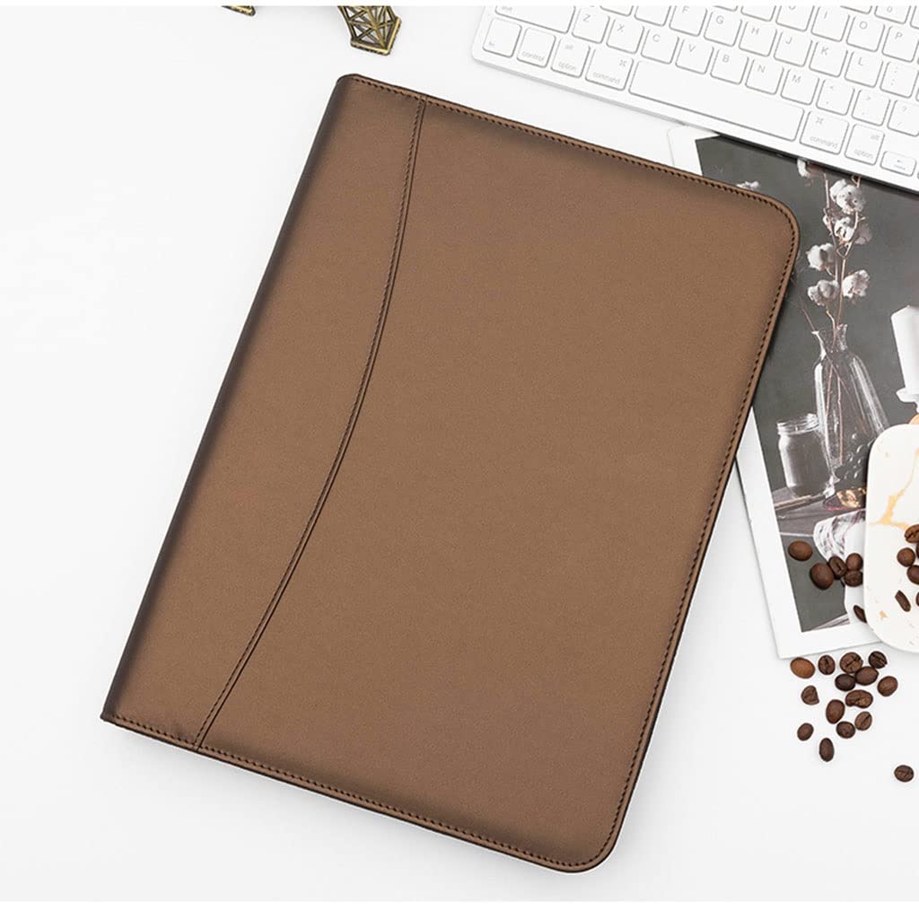 Porte Documents Porte Bloc A4 Portefeuille d'affaires Haut de Gamme à Fermeture éclair, Organiseur en Cuir PU, classeur pour Documents, Format Lettre, Porte-Cartes de Visite, pour Hommes et Femmes