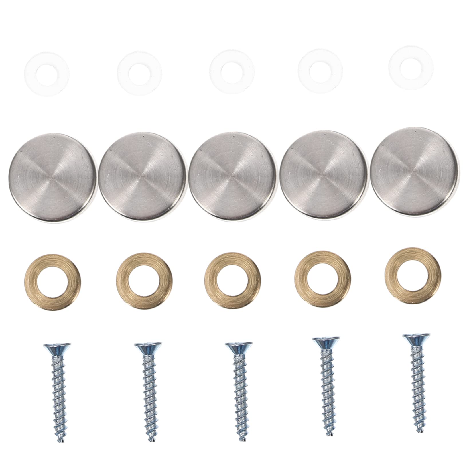FUNOMOCYA Mirror Screws Decorative Caps Stainless Screws 5 Sets of Advertising Nails Glass Mirror Nail Sign Nail Frame Glass Nail Decorative Screw Caps