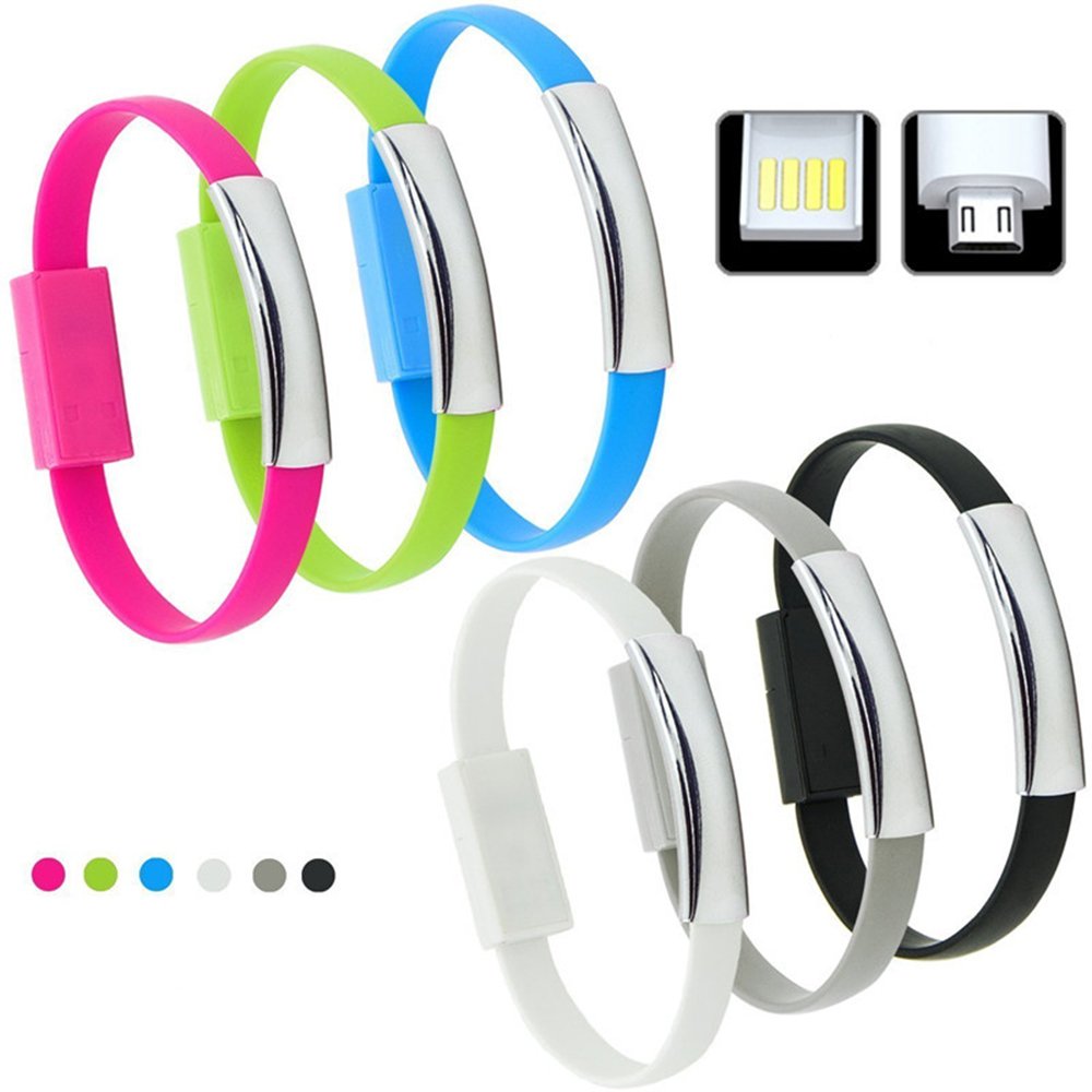 DLOAD Mini Micro USB Cable Bracelet Wristband Charging Cable Cords for Android Phones Samsung Galaxy, Sony and more